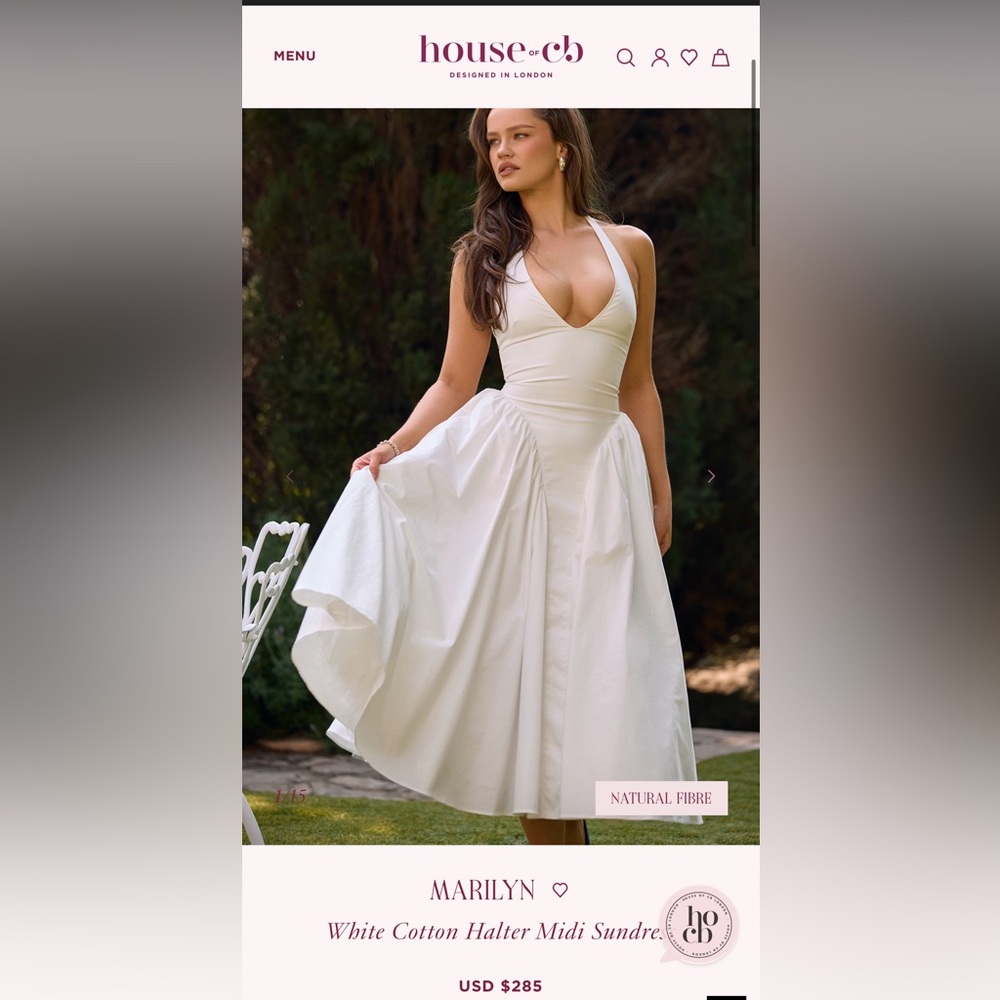 House of CB Ivory Backless Halter Dress